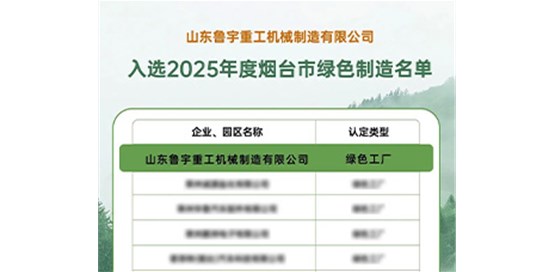 山东鲁宇重工机械制造有限公司荣耀加冕，绿色制造再创辉煌！